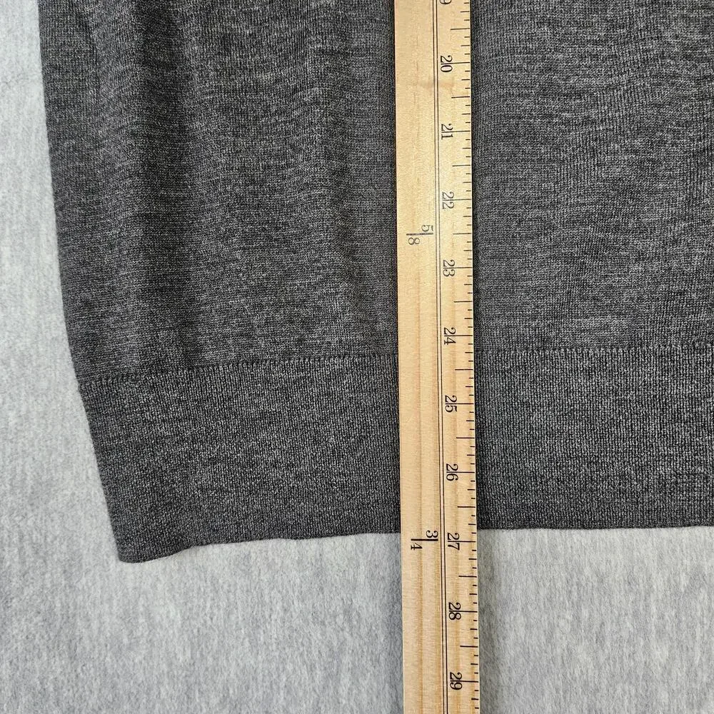 Polo Ralph Lauren Sweater Mens 2XL Gray Merino Wool V-Neck Embroidered Pony